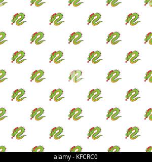 Verde drago cinese pattern, stile cartoon Illustrazione Vettoriale