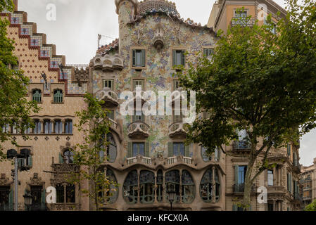 Casa Batllo a Barcellona, Spagna Foto Stock