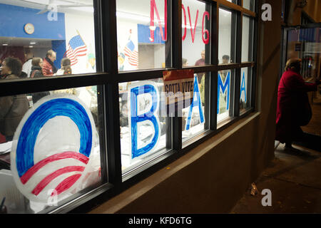 Ufficio occupato del Obama rielezione camping nel nordovest di Philadelphia, PA. Foto Stock