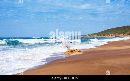 Vista sulla spiaggia di Piscinas ad Arbus, Sardegna, Italia Foto Stock