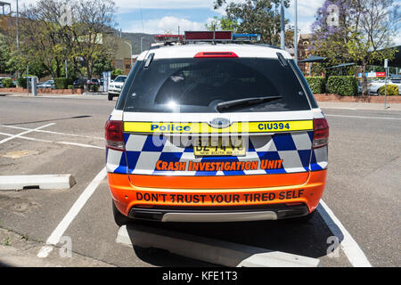 Vista posteriore del Nuovo Galles del Sud il crash di polizia indagare veicolo unità a Tamworth in Australia. Foto Stock