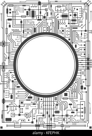 Circuito integrato del computer. Illustrazione Vettoriale