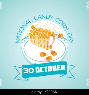 Calendario per ciascun giorno di ottobre 30. bigliettino. holiday - nazionale di cereali caramellati giorno. Icona in stile lineare Illustrazione Vettoriale
