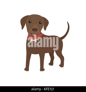 Personaggio dei fumetti brown labrador cane felice Illustrazione Vettoriale