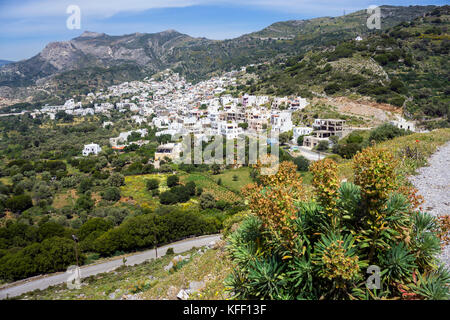 Il villaggio Filoti, isola di Naxos, Cicladi, Egeo, Grecia Foto Stock