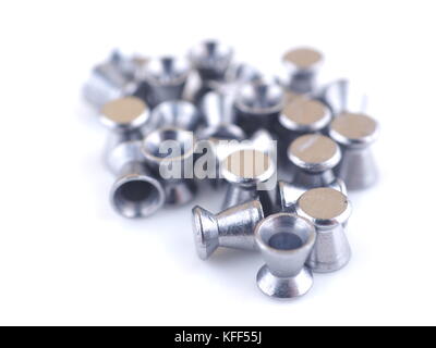 Airgun elenchi puntati su sfondo bianco Foto Stock
