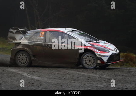 Dyfi, Wales, Regno Unito. 28 ott 2017. Squadre provenienti da costruttori e scuderie private al 2017 Dayinsure Rally Galles GB . Credito: Uwe Deffner/Alamy Live News Foto Stock