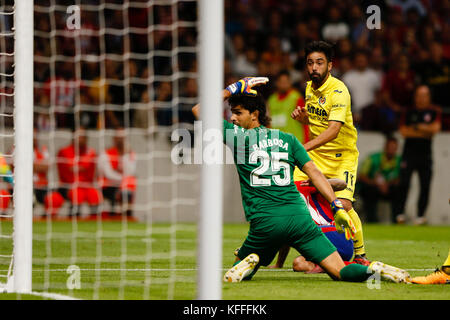 Madrid, Spagna, 28 ottobre 2017. La Liga tra Atlético de Madrid vs Villerreal CF a Wanda Metropolitano stadium in Madrid, Spagna, 28 ottobre 2017 . Credito: Gtres Información más Comuniación on line, S.L./Alamy Live News Foto Stock