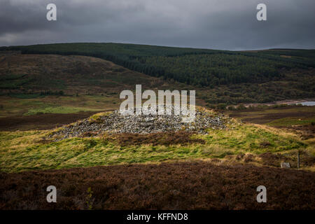 Ord Nord Neolitico chambered cairn vicino a Lairg, Sutherland, Highlands scozzesi, REGNO UNITO Foto Stock