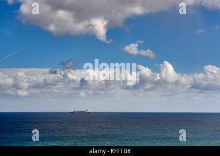 Gas naturale liquido nave cisterna, porto di Bilbao, el abra, Biscaglia, Paesi Baschi, Spagna, Europa Foto Stock