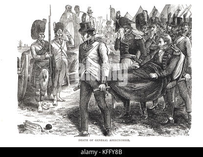 La morte di Ralph abercromby, Battaglia di Alessandria 1801 Foto Stock