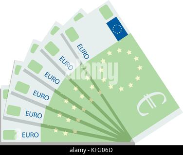Banconote in euro ventola. valuta il denaro contante, finanza di banconote in euro, l'Europa denaro illustrazione vettoriale Illustrazione Vettoriale