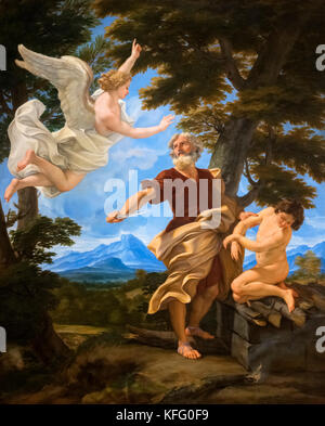 Abramo il sacrificio di Isacco da Il Baciccio (Giovanni Battista Gaulli: 1639-1709), olio su tela, c.1700 Foto Stock