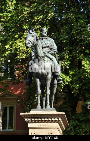 Statua di Giuseppe Garibaldi, via indipendenza, bologna, Italia Foto Stock