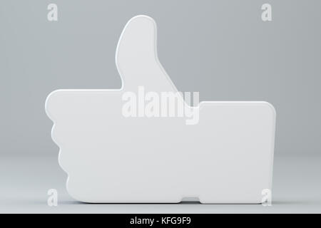 Concetto 3D rendering - elegante social media icona mano simbolo. Foto Stock