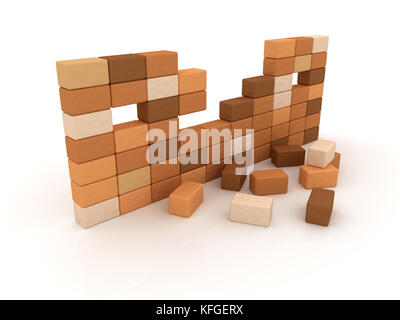 Muro di mattoni , computer immagine generata. 3D render. Foto Stock