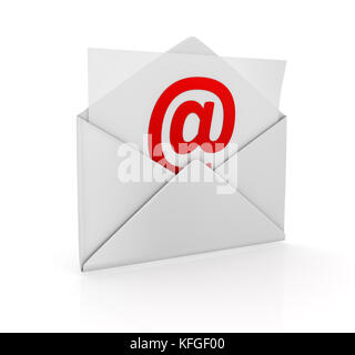 E-Mail concetto , computer immagine generata. 3D render. Foto Stock