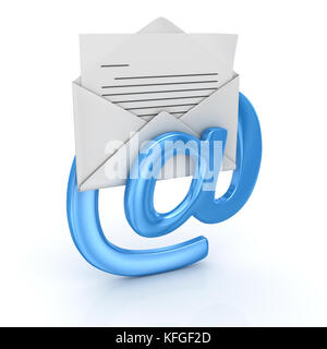 E-Mail concetto , computer immagine generata. 3D render. Foto Stock