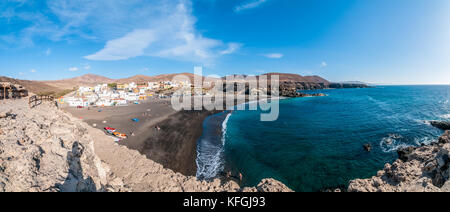 Vista panoramica del villaggio di pescatori di Ajuy, Fuerteventura, Isole Canarie, Spagna Foto Stock