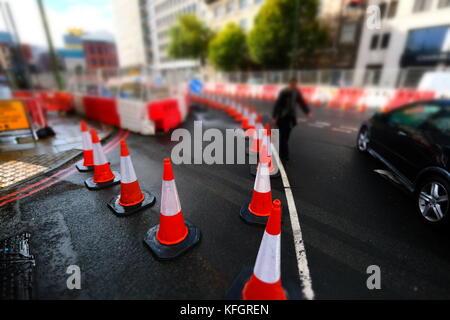 Coni di traffico Foto Stock