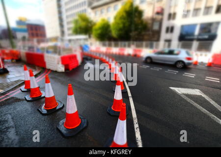 Coni di traffico Foto Stock