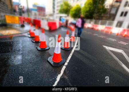 Coni di traffico Foto Stock