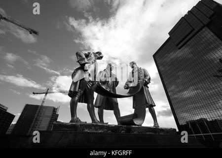 Boulton Murdoch e watt statua in bronzo da William Bloye Birmingham Foto Stock