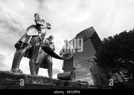 Boulton Murdoch e watt statua in bronzo da William Bloye Birmingham Foto Stock