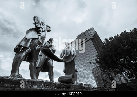 Boulton Murdoch e watt statua in bronzo da William Bloye Birmingham Foto Stock