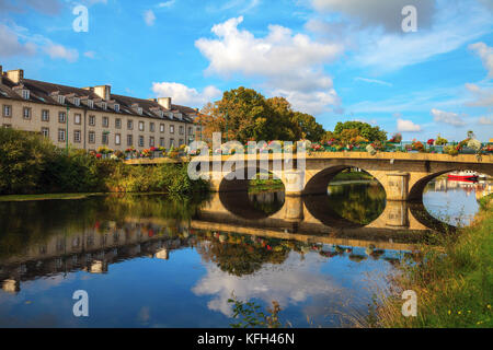 Ponte su Nantes Brest canale Pontivy Bretagna Francia Foto Stock