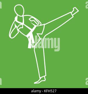 Maestro di wushu Icon green Illustrazione Vettoriale