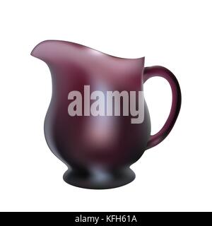 Rotondo in vetro trasparente la brocca per il succo, la limonata e tutte le bevande analcoliche Illustrazione Vettoriale