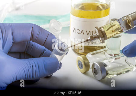 Test per la ricerca di zika prova concettuale di immagine Foto Stock