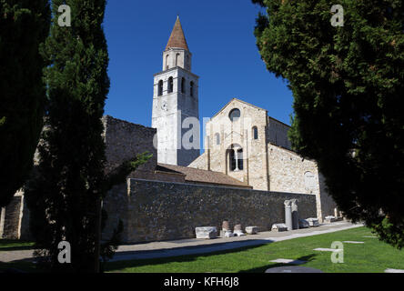 Vista panoramica dell'antica basilica di santa maria assunta di Aquileia, Italia Foto Stock