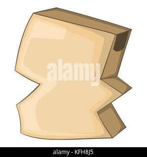 Crumpled vuoto cartone icona, stile cartoon Illustrazione Vettoriale