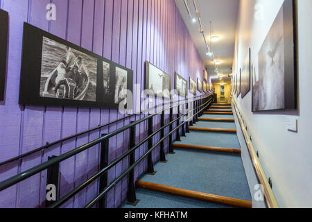 Passaggio alla galleria superiore nel Museo di Scottish fari a Fraserburgh, Aberdeenshire, Scotland, Regno Unito Foto Stock