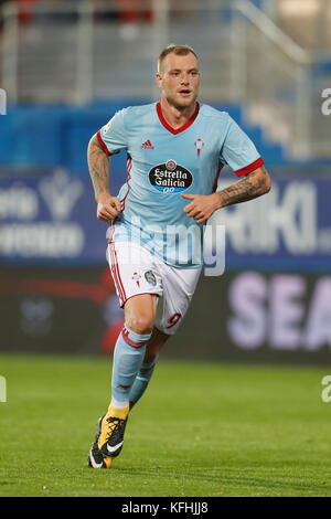 Eibar, Spagna. 25 ottobre 2017. John Guidetti (Celta) calcio: Partita spagnola della Copa del Rey tra SD Eibar 1-2 RC Celta de Vigo all'Estadio Municipal de Ipurua di Eibar, Spagna. Crediti: Mutsu Kawamori/AFLO/Alamy Live News Foto Stock