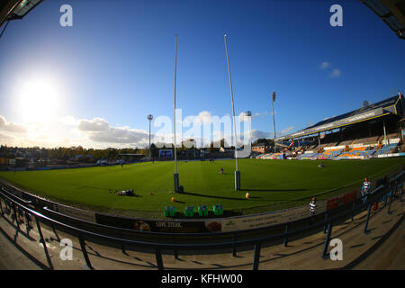 Headingley carnegie stadium, Leeds, Regno Unito il 29 ottobre 2017. yorkshire carnegie vs bedford blues rfc generale viste dello stadio durante il multi milioni di sterline di riqualificazione dello stadio davanti a yorkshire carnegie vs bedford blues rfc durante la Greene King ipa fixture campionato all'headingley carnegie stadium, Leeds foto da Stephen gaunt/alamy live news Foto Stock