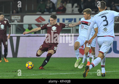 Torino, Italia. 29 ott 2017. andrea belotti (torino fc) durante la serie di una partita di calcio tra torino fc e cagliari calcio allo stadio grande Torino il 29 ottobre 2017 a Torino, Italia. Credito: Fabio petrosino/alamy live news Foto Stock