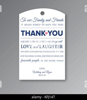 Tag di nozze stampabile e modificabile Illustrazione Vettoriale