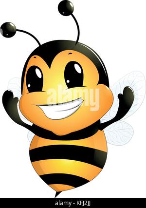 Bella carino bee Illustrazione Vettoriale