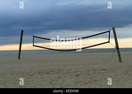Beach Volley Net sulla spiaggia di Cape May, New Jersey, STATI UNITI D'AMERICA Foto Stock