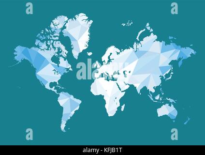Mappa del mondo in stile del poligono. illustrazione vettoriale Illustrazione Vettoriale