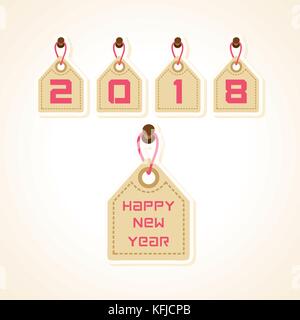 Illustrazione di 2018 saluto per il nuovo anno celebrazione Illustrazione Vettoriale