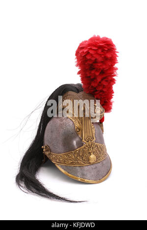 Casco di francese cuirassier (scherzosamente chiamato - "grandi uomini su grandi cavalli'). in Francia. 19 secolo. periodo di napoleonic-guerre Foto Stock