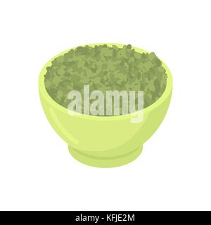 Ciotola di lentil verde gruel isolato. Cibo sano per la prima colazione. illustrazione vettoriale Illustrazione Vettoriale