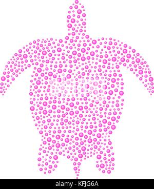 La tartaruga in design rosa su sfondo bianco Illustrazione Vettoriale