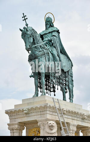 Staute del re Santo Stefano, budapest, Ungheria Foto Stock