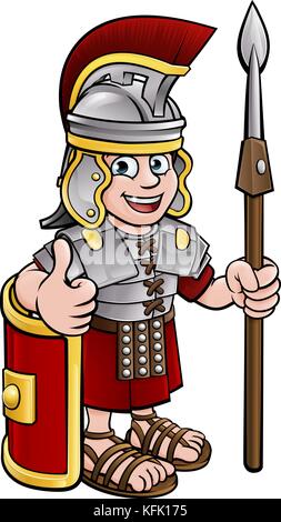 Personaggio cartone animato Roman Soldier Illustrazione Vettoriale