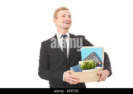 Dipendente con effetti personali Foto Stock